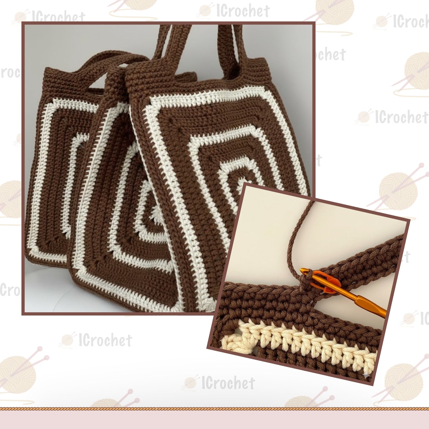 Classic Patchwork Carry Tote Crochet Pattern