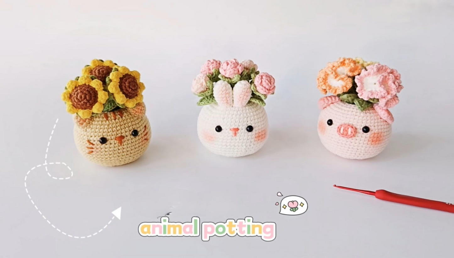 Cute Animal Pots Crochet Patterns