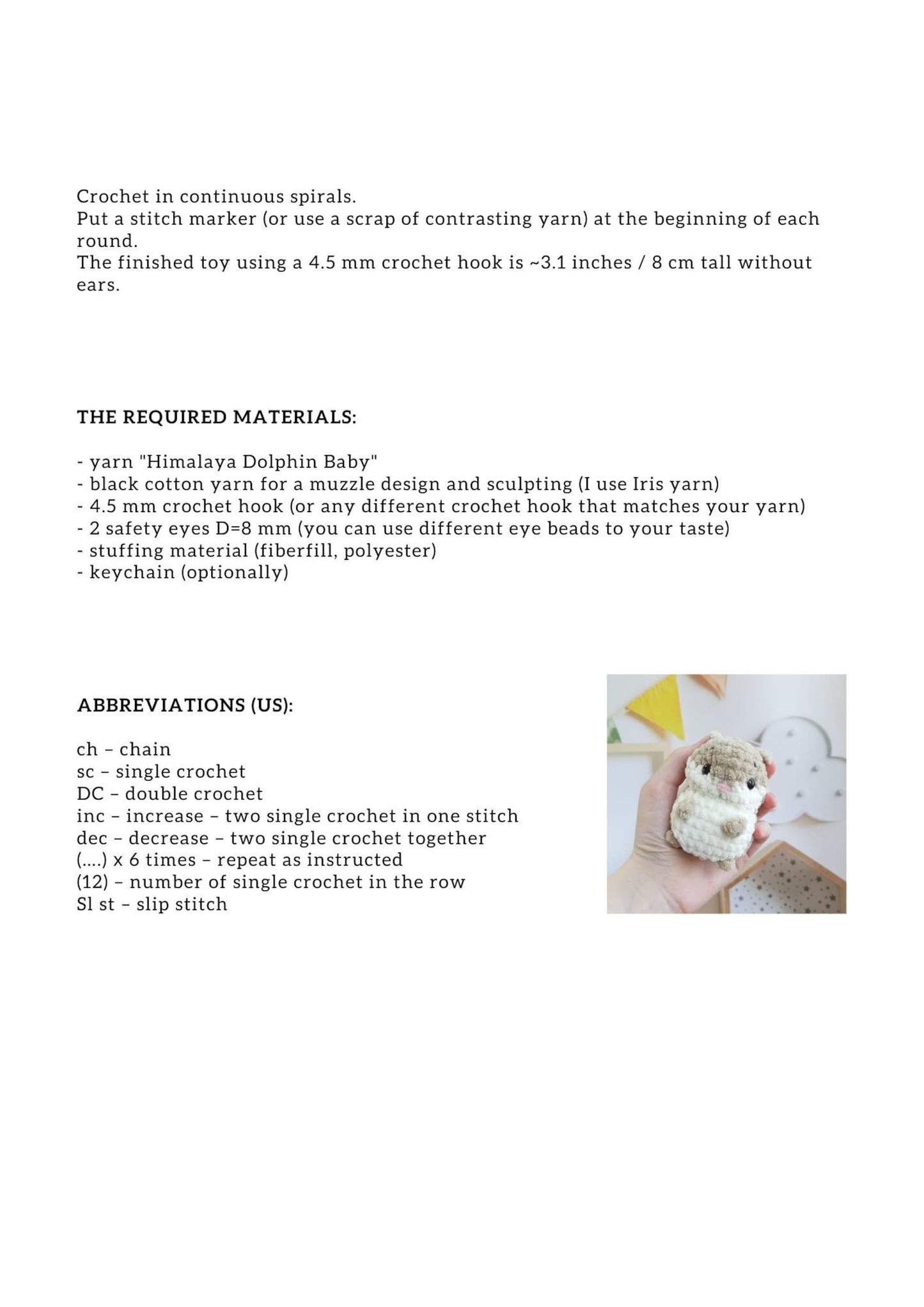 Tiny Kitty Hand Fidget Toy Crochet Pattern