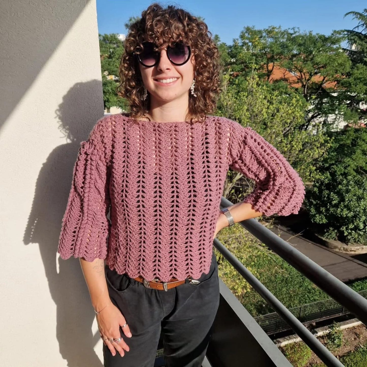 Midlength Sleeves Classic Top Crochet Pattern