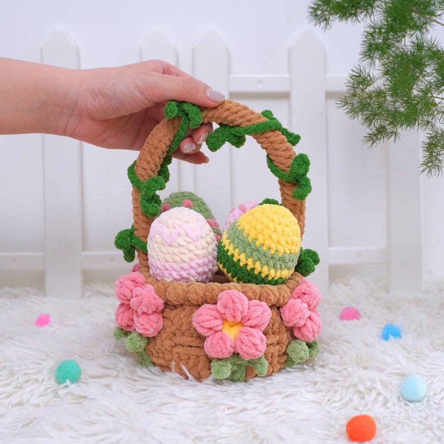 Easter Bunny Eggs And Basket Crochet Pattern