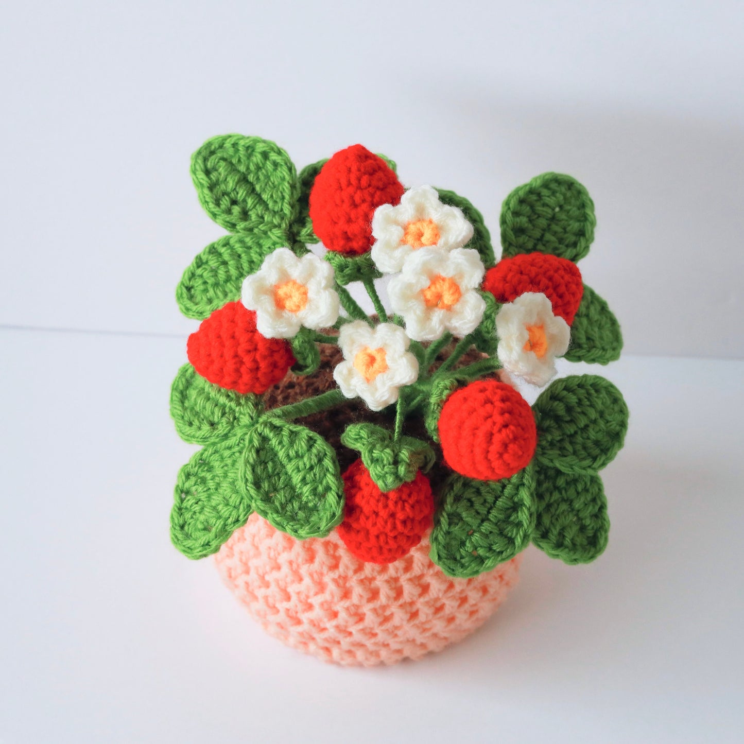 Strawberry Plant in Pot Amigurumi Crochet Pattern