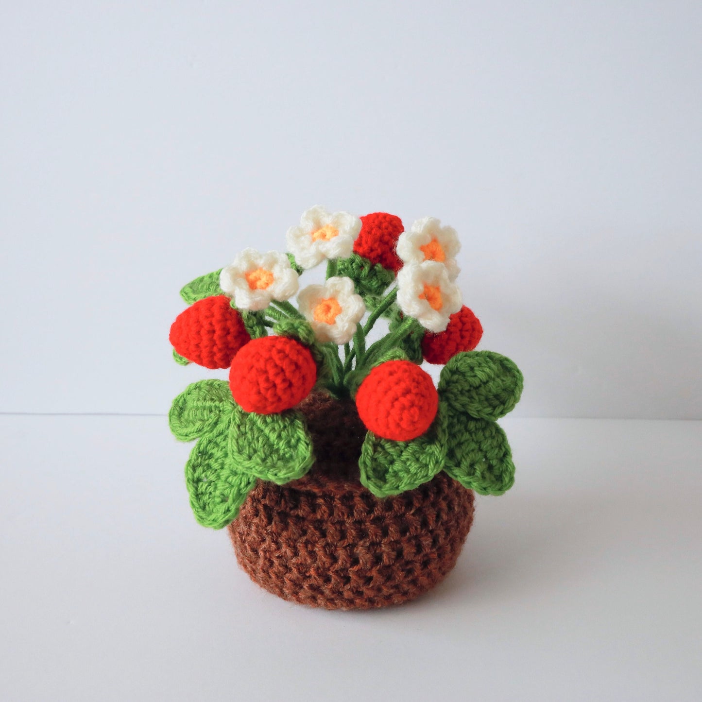 Strawberry Plant in Pot Amigurumi Crochet Pattern