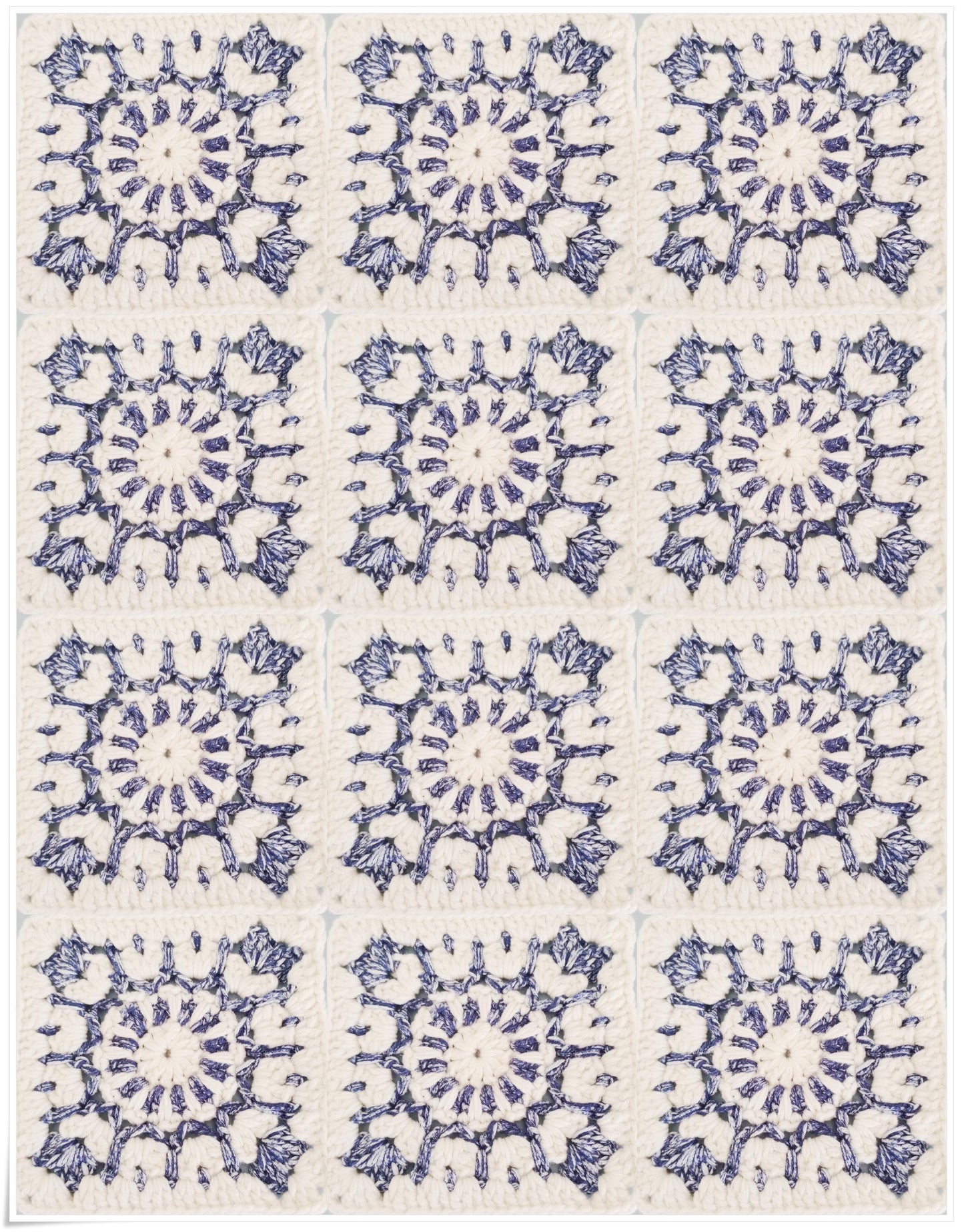 Classic Granny Square Mosaic Crochet Pattern