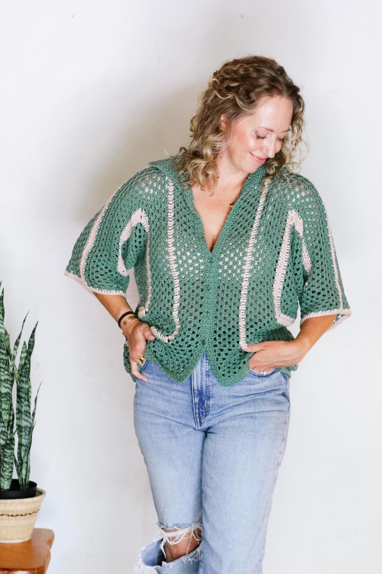 Lightweight Buttoned Summer Top Crochet Pattern
