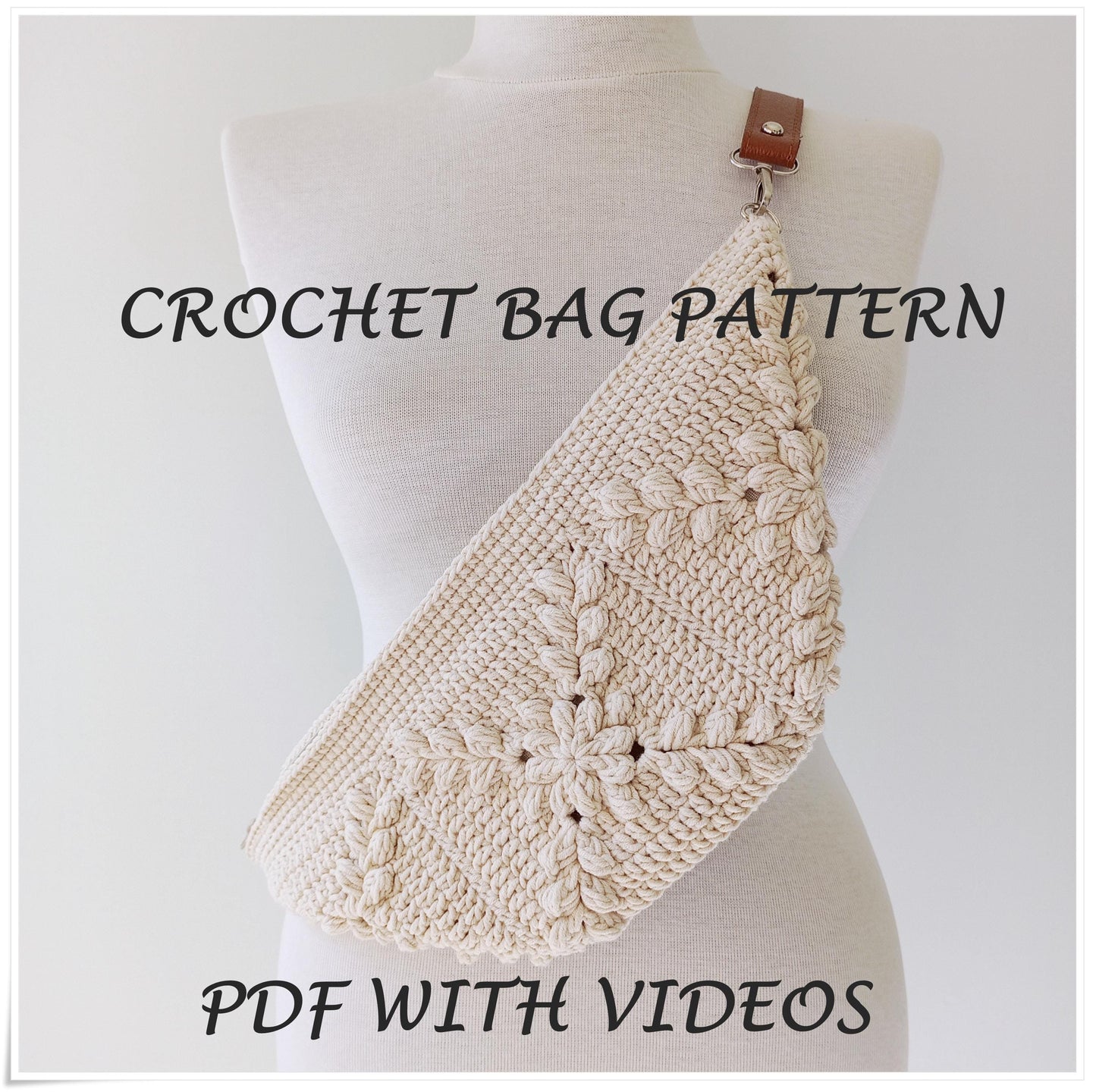 Trendy Crossbody Summer Bag Granny Square Design Crochet Pattern
