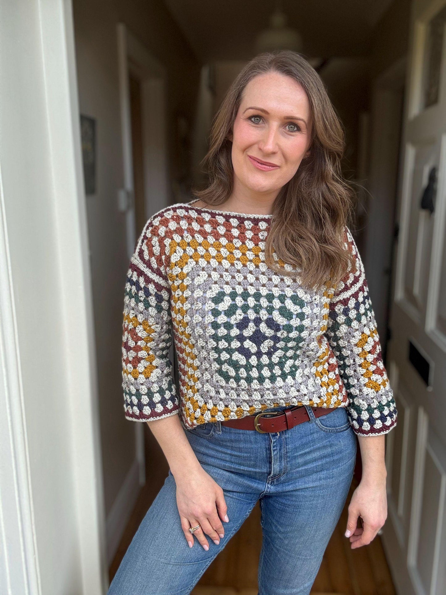 Sweater in Granny Square Crochet Pattern