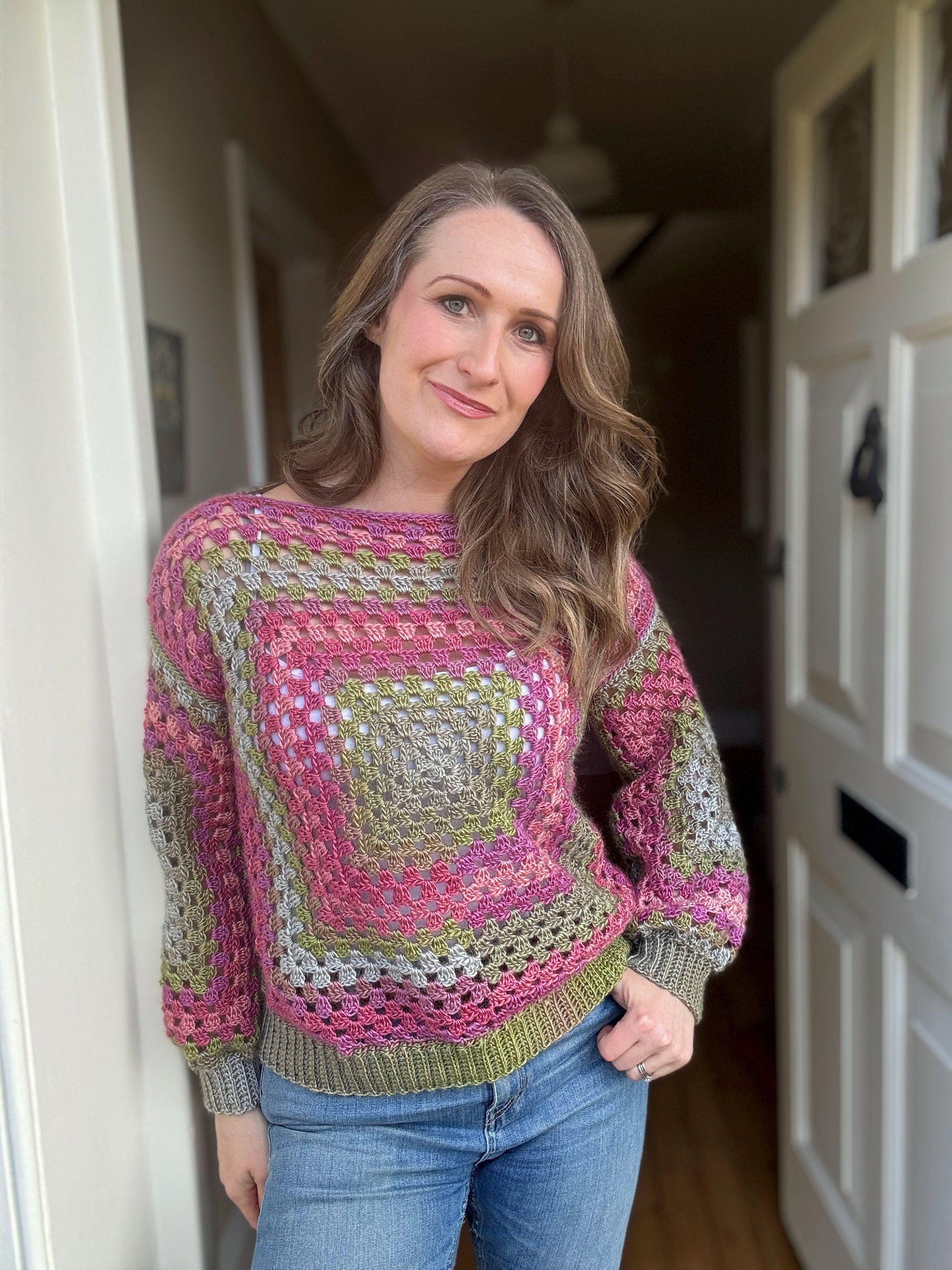 Sweater in Granny Square Crochet Pattern