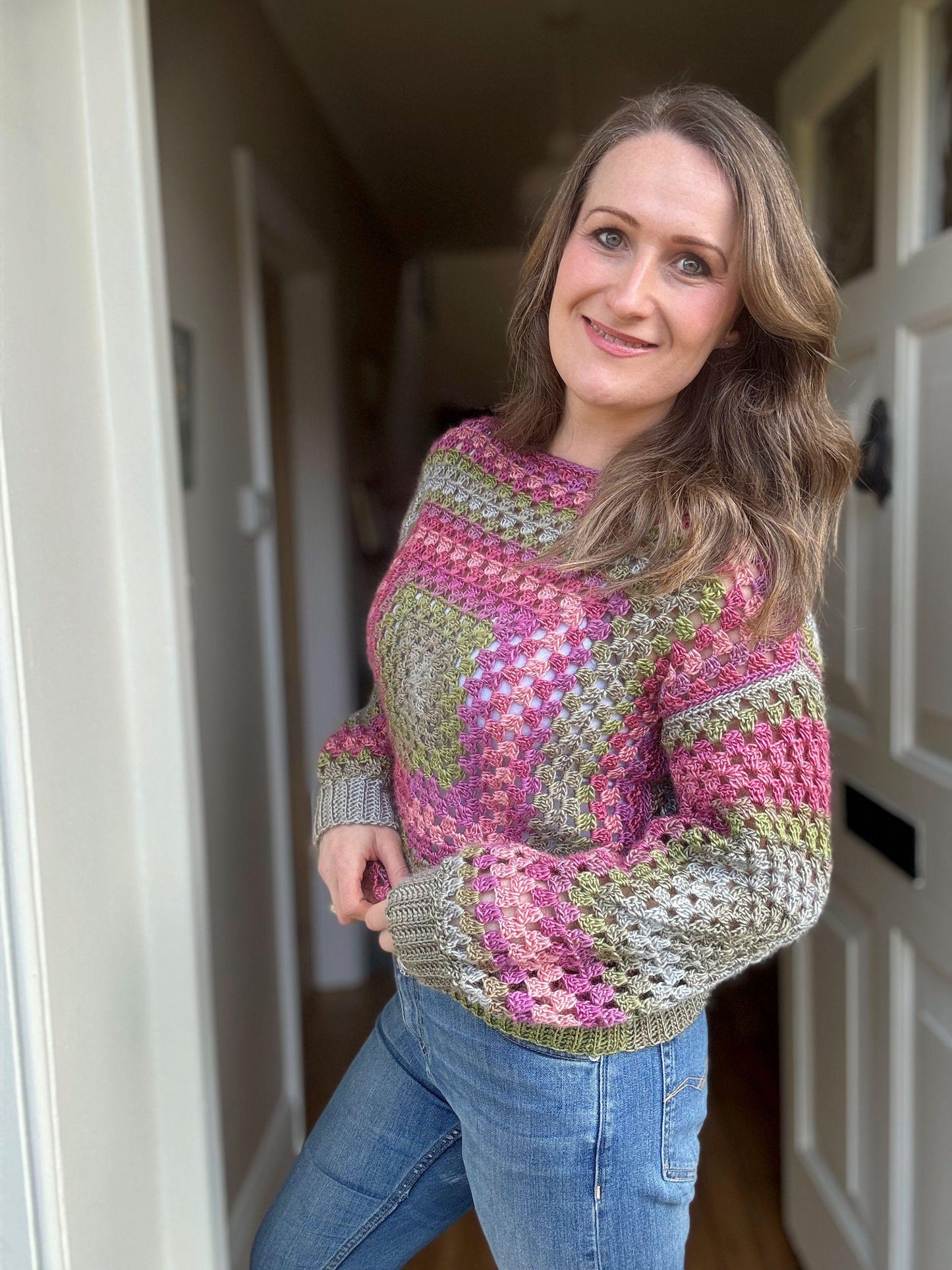 Sweater in Granny Square Crochet Pattern