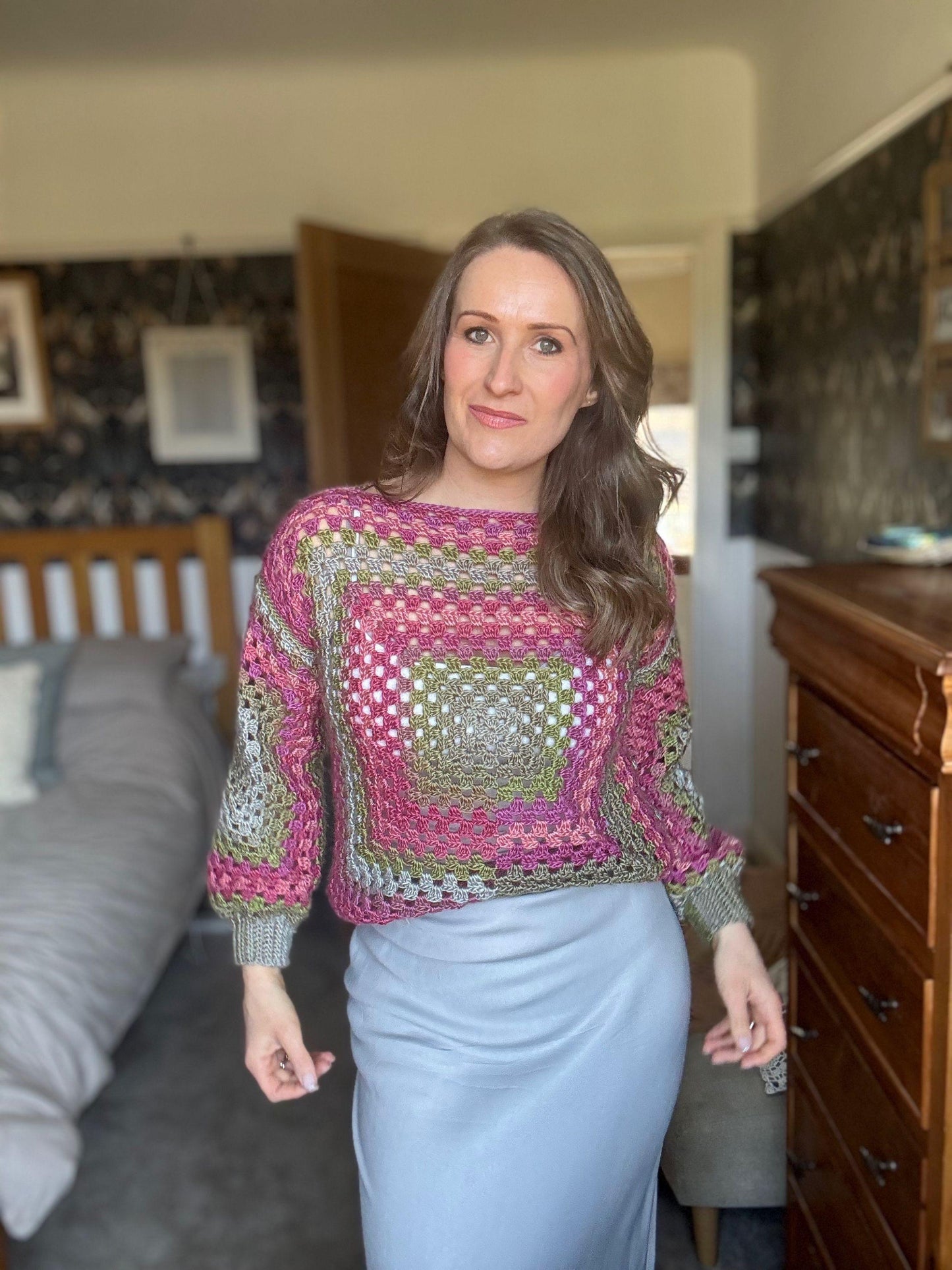 Sweater in Granny Square Crochet Pattern