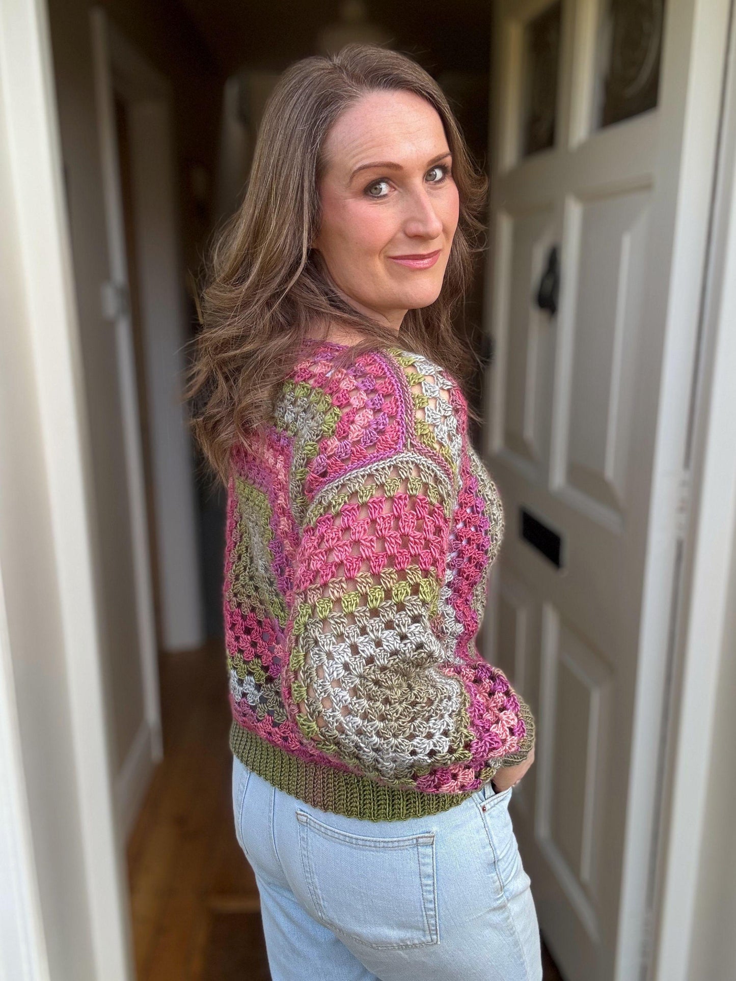 Sweater in Granny Square Crochet Pattern