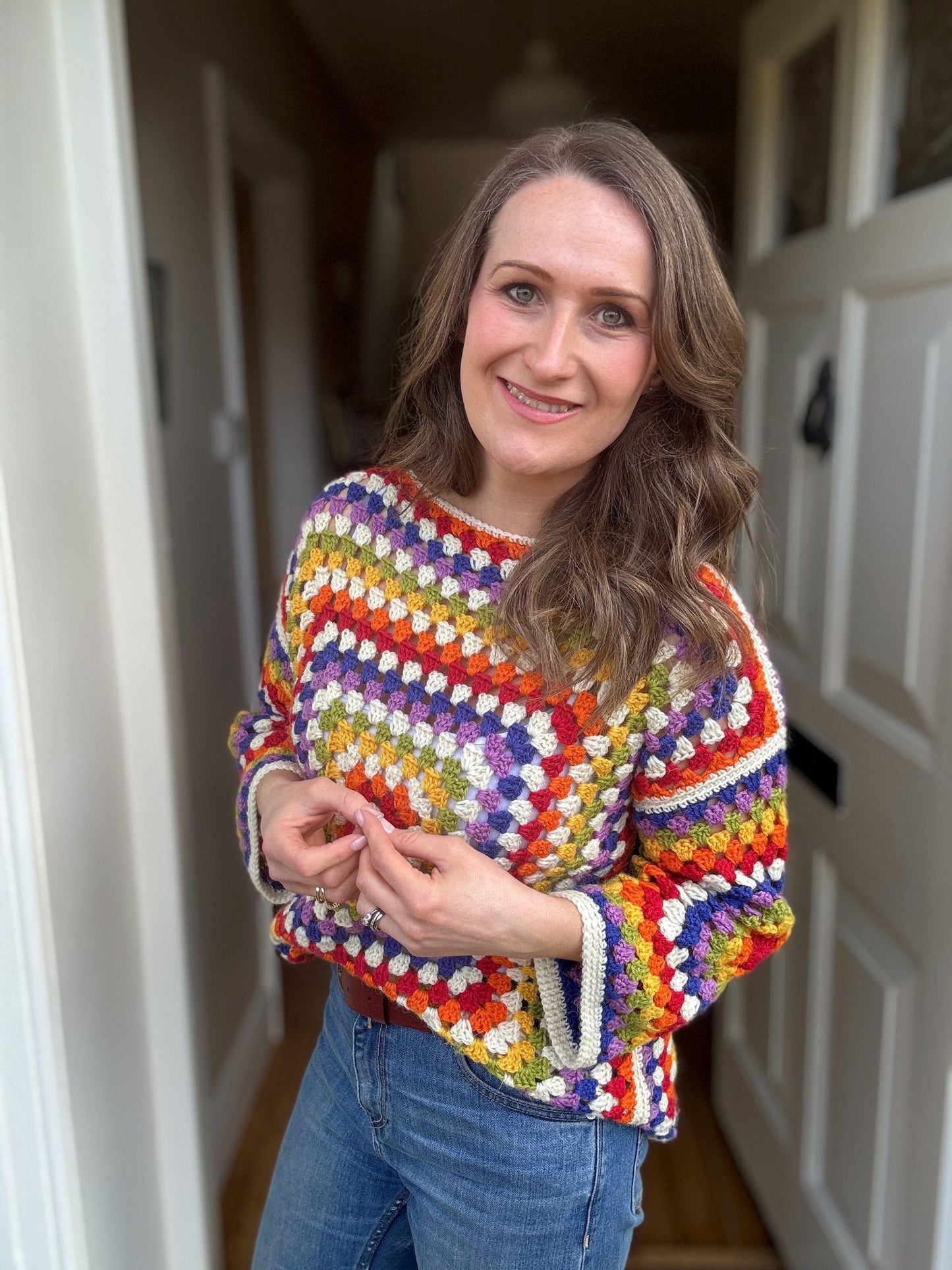 Sweater in Granny Square Crochet Pattern
