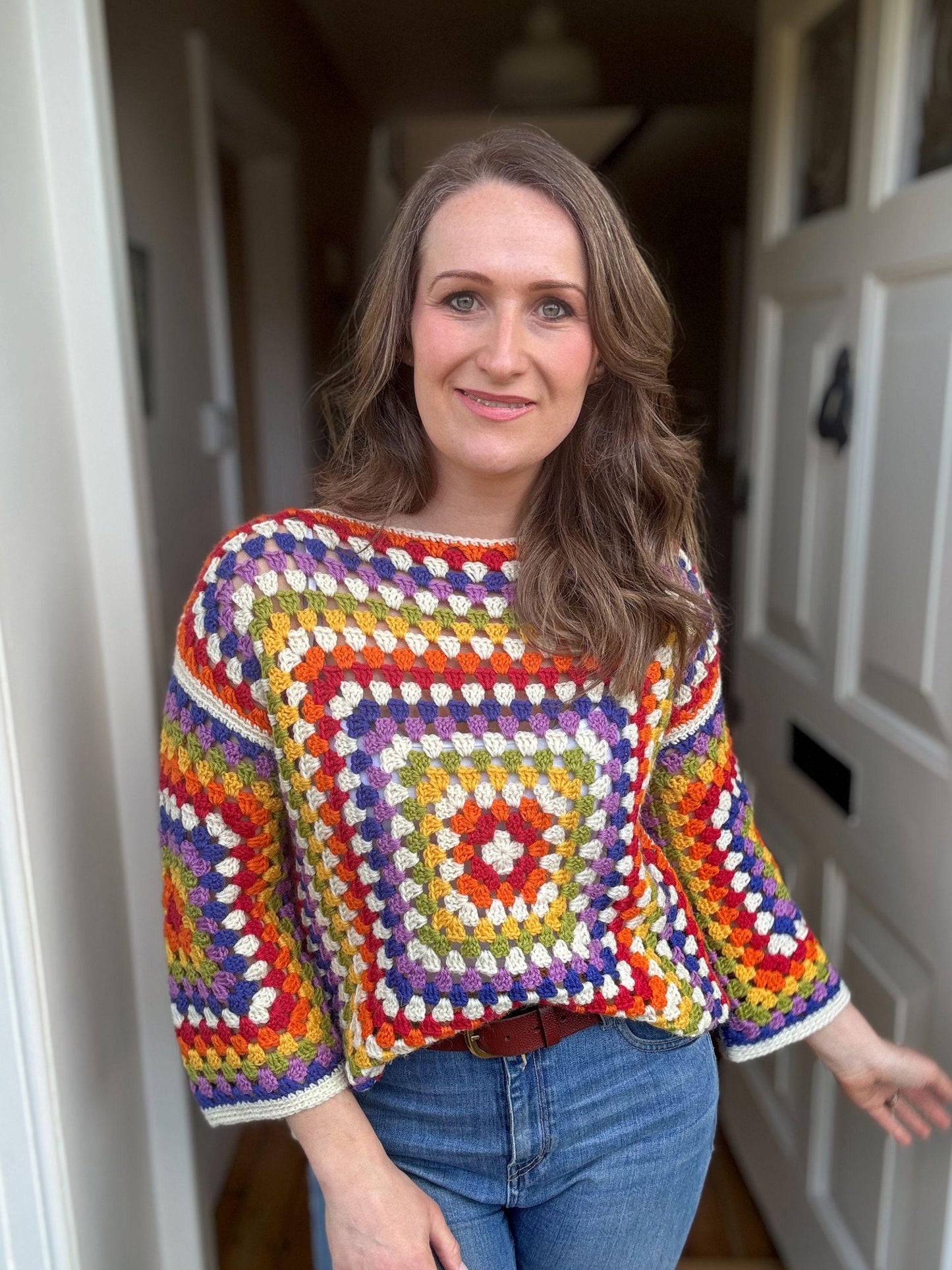 Sweater in Granny Square Crochet Pattern