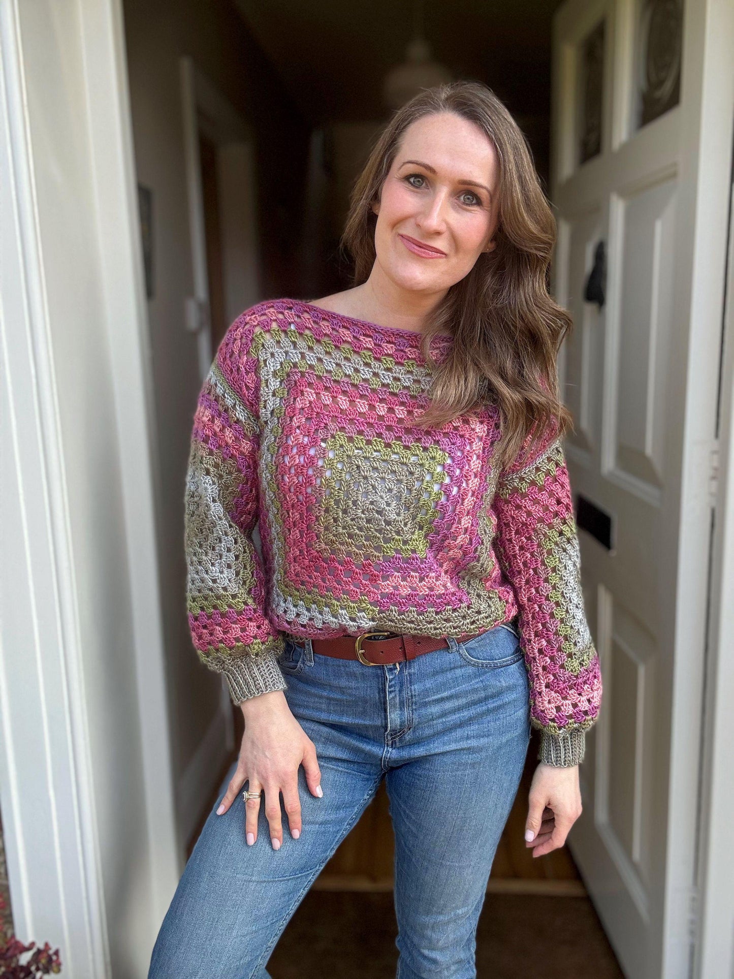 Sweater in Granny Square Crochet Pattern