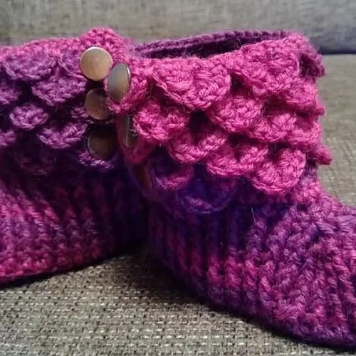 Colorful Little Dragon Booties Crochet Pattern