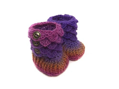 Colorful Little Dragon Booties Crochet Pattern