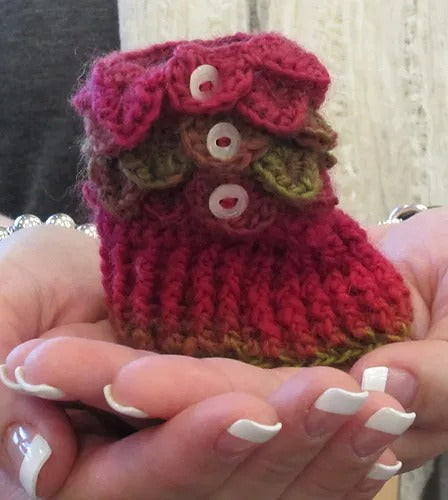 Colorful Little Dragon Booties Crochet Pattern