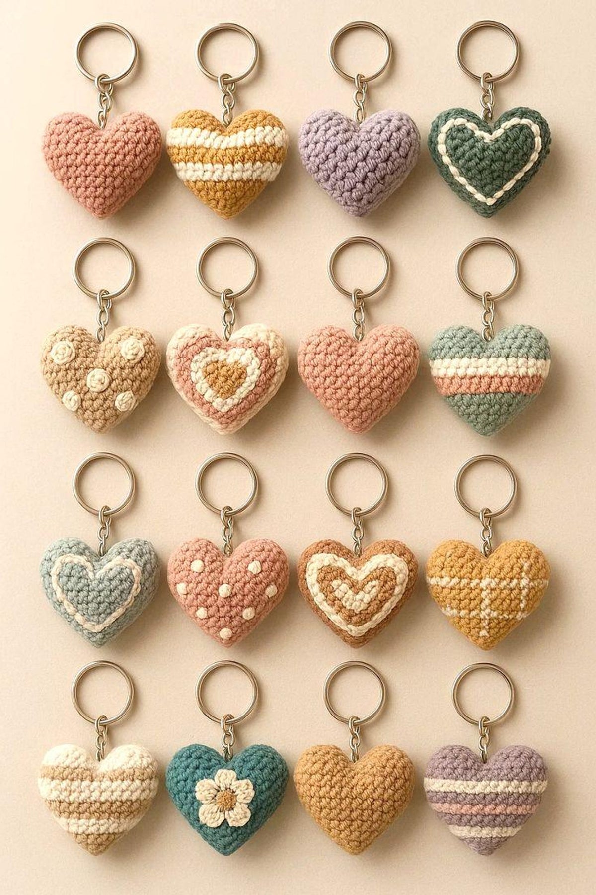 Multiple CuteHearts Dangling Chain Crochet Pattern