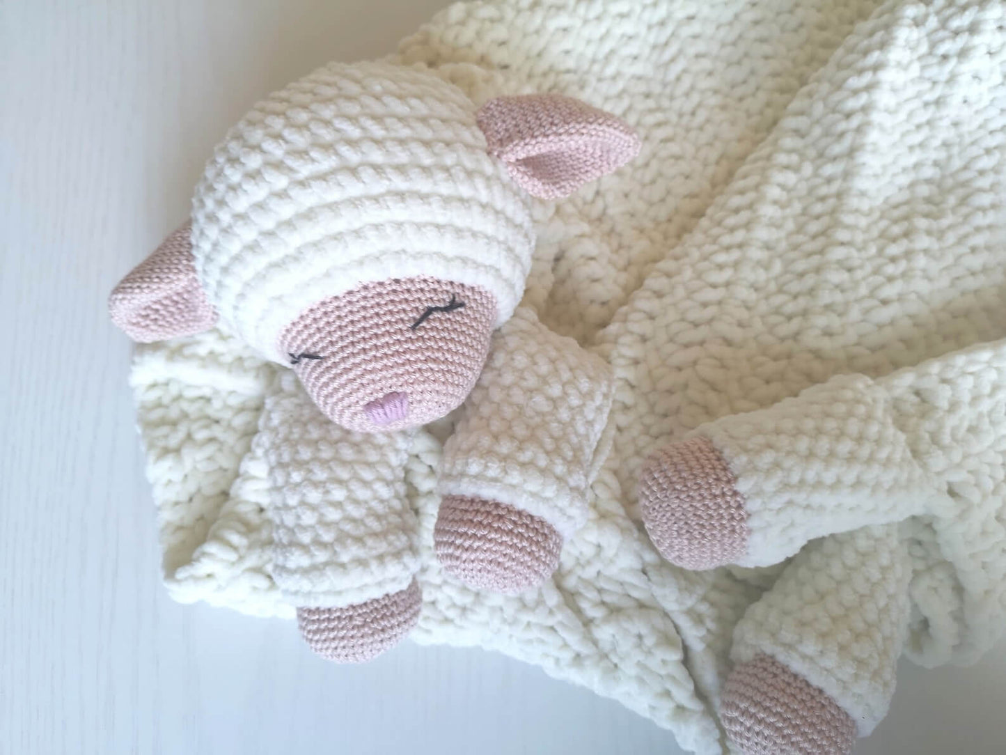 Little Lamb Lovey Security Blanket Crochet Pattern