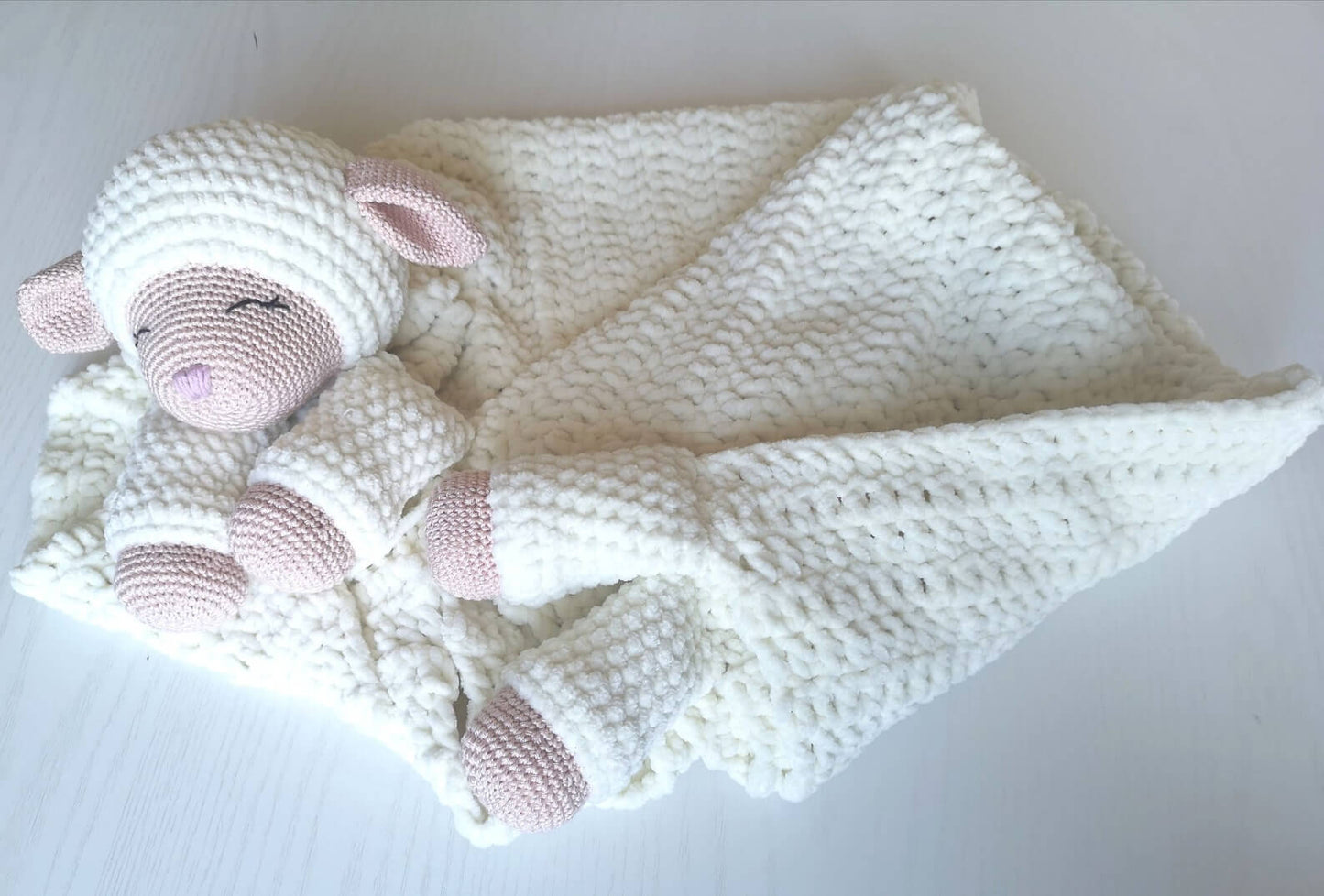 Little Lamb Lovey Security Blanket Crochet Pattern