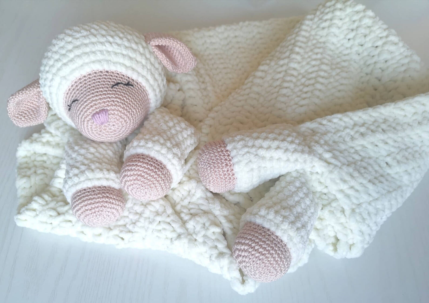 Little Lamb Lovey Security Blanket Crochet Pattern