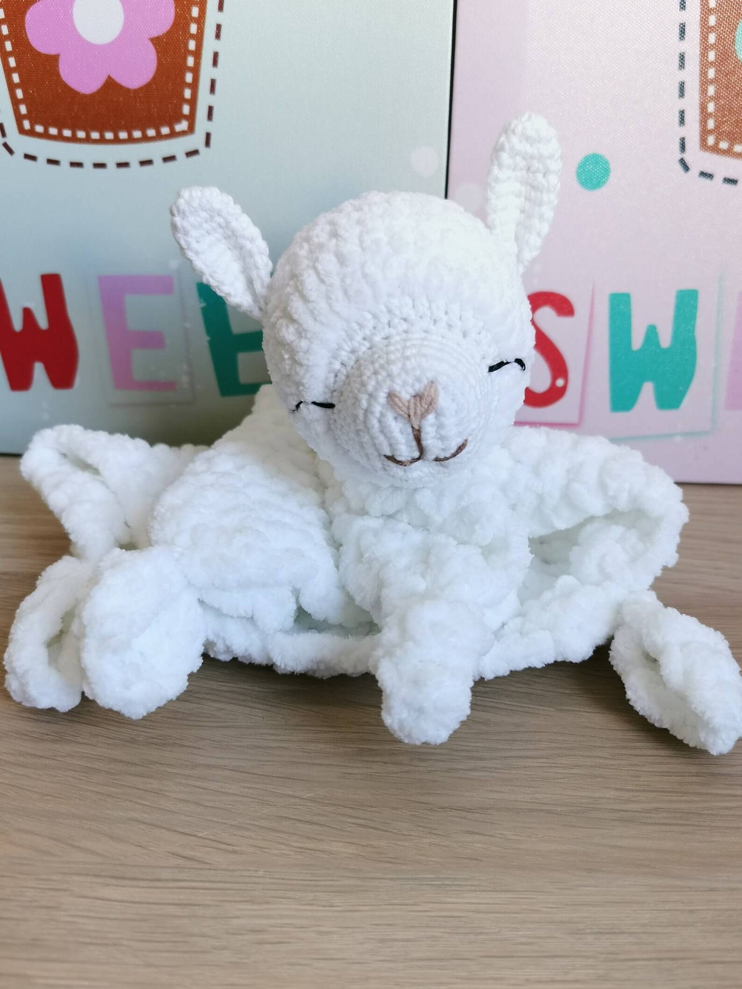 Baby llama Lovey Security Blanket Crochet Pattern
