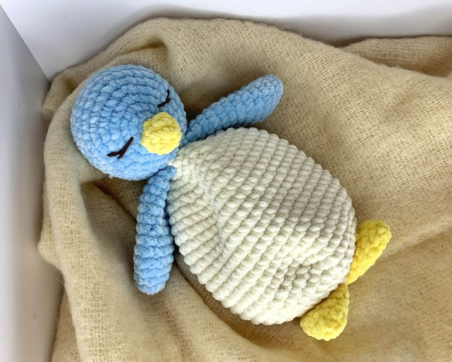 Plush Penguin Lovey Security Blanket Crochet Pattern