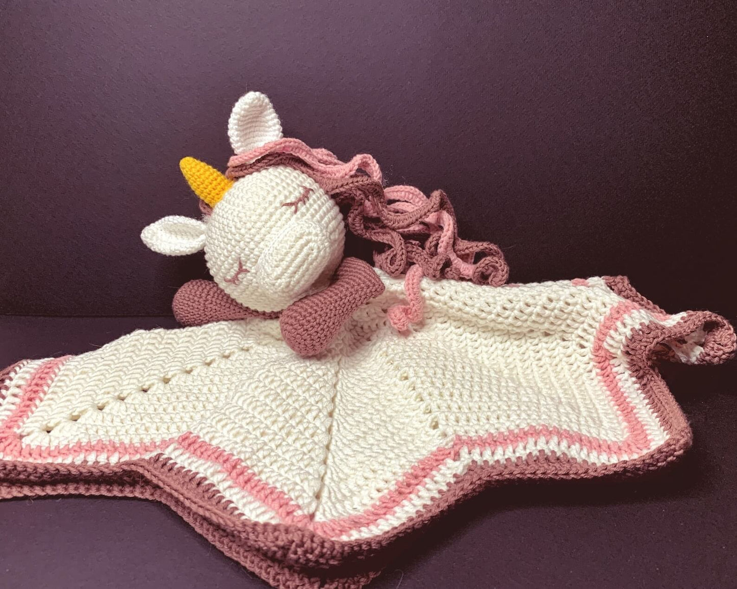 Unicorn Lovey Blanket Crochet Pattern