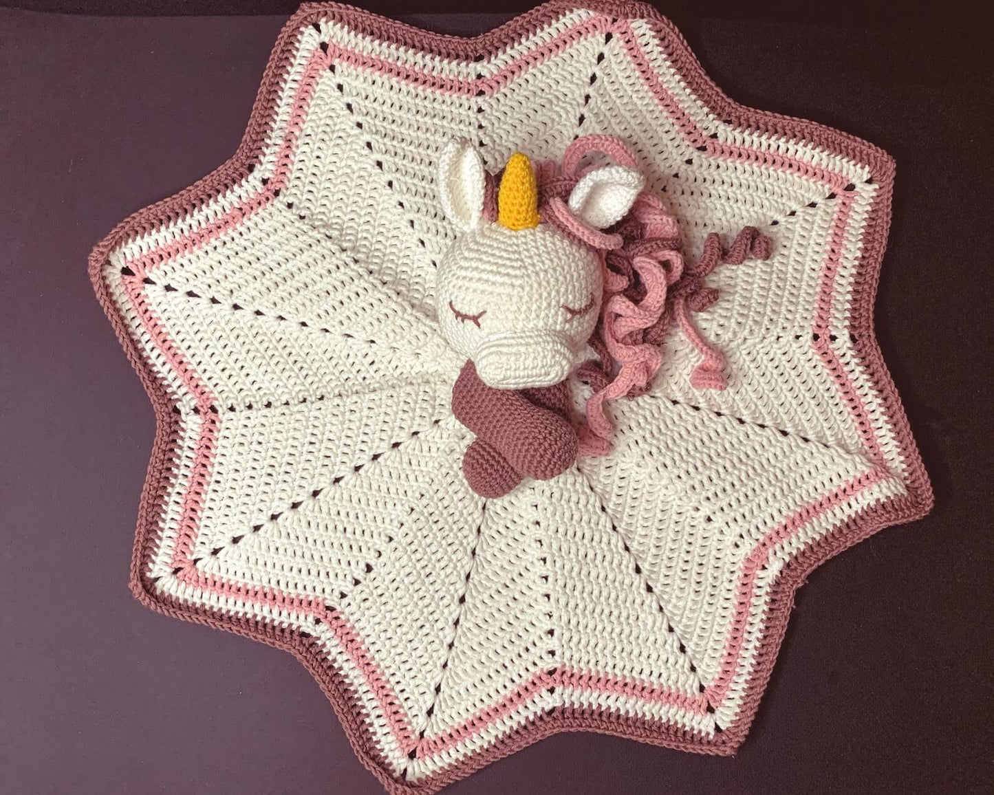 Unicorn Lovey Blanket Crochet Pattern