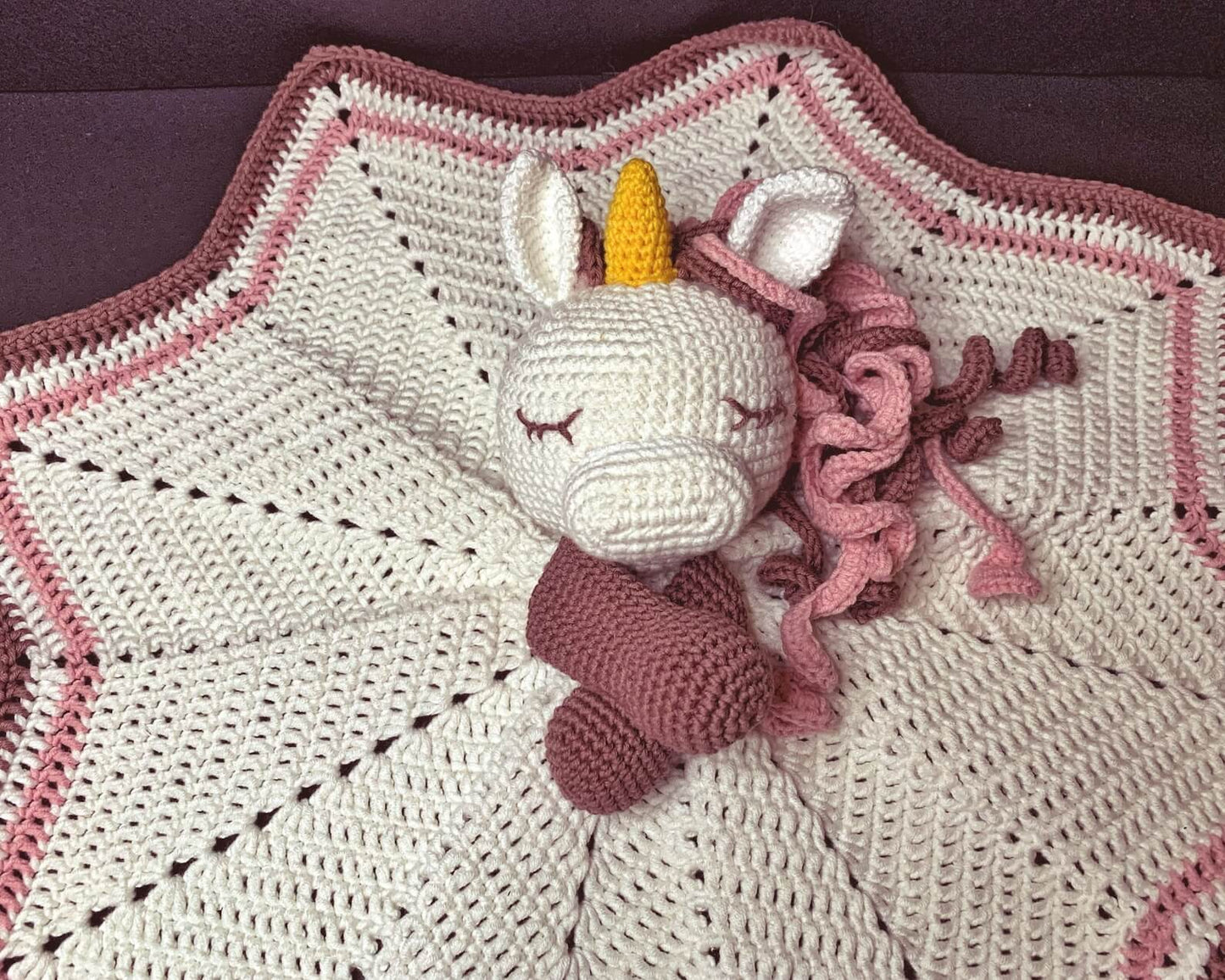 Unicorn Lovey Blanket Crochet Pattern