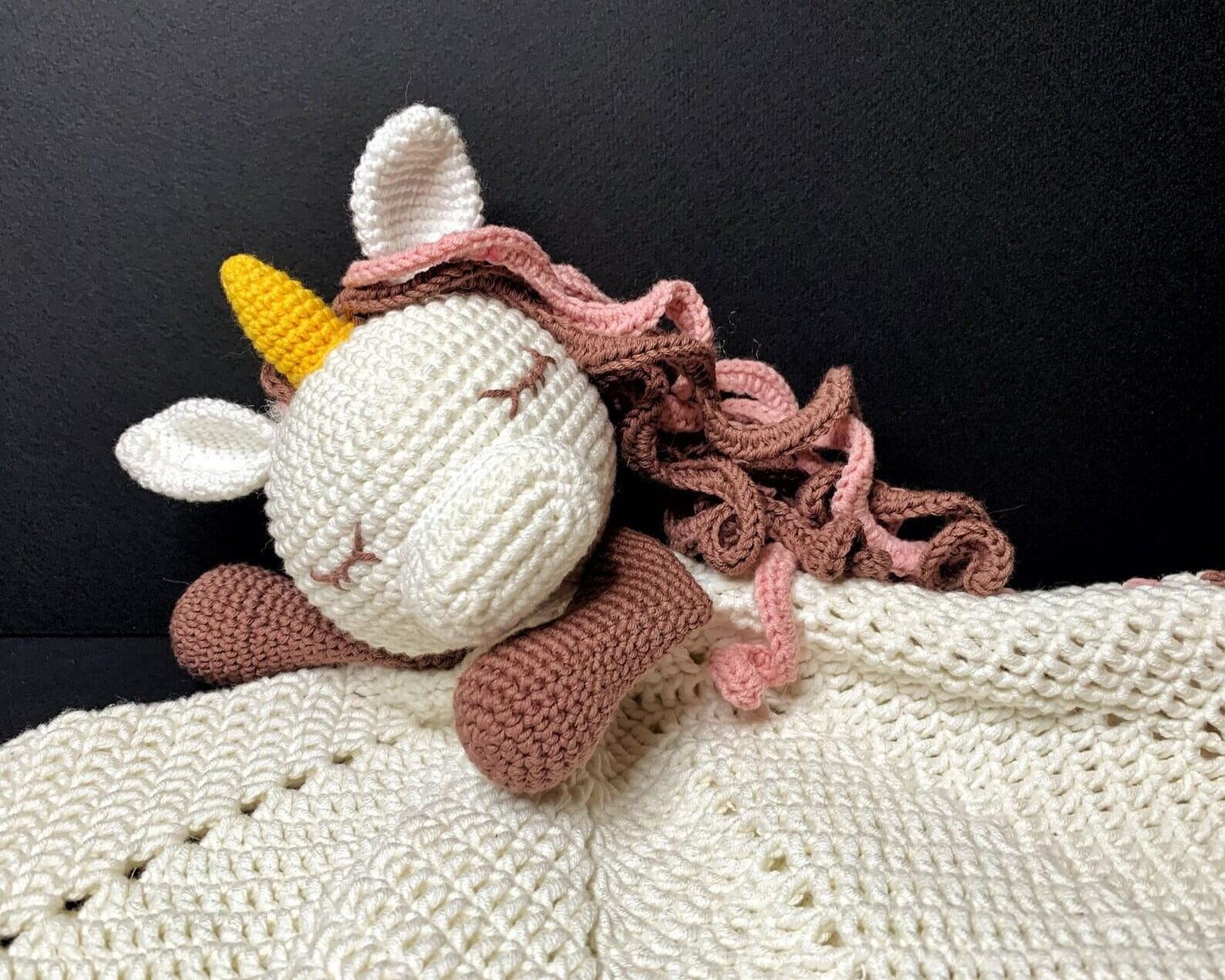 Unicorn Lovey Blanket Crochet Pattern
