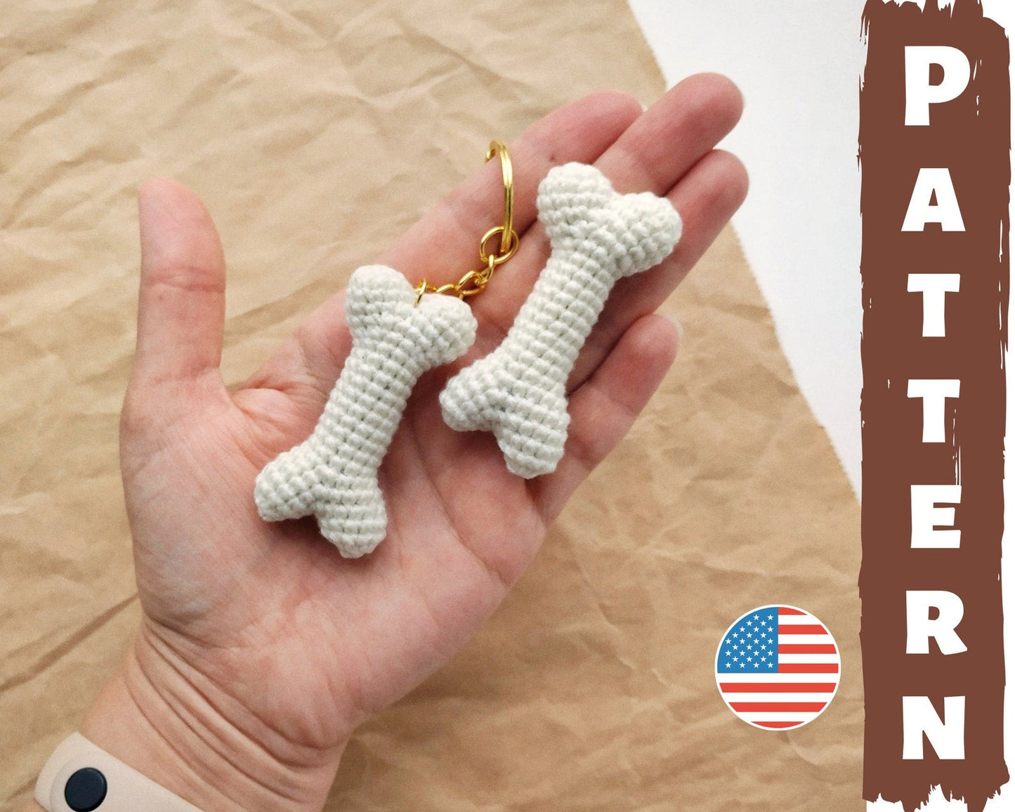 Human Bones Keychain Crochet Pattern