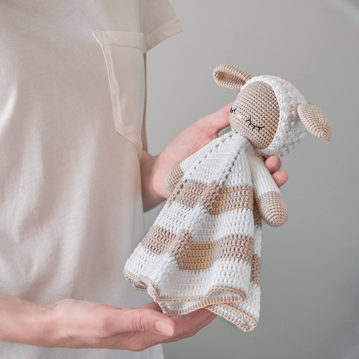 Cute Sheep Lovey Security Blanket Crochet Pattern