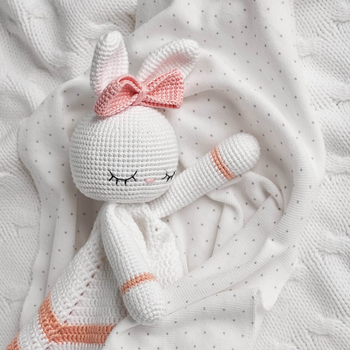 Nursery Bunny Lovey Security Blanket Crochet Pattern