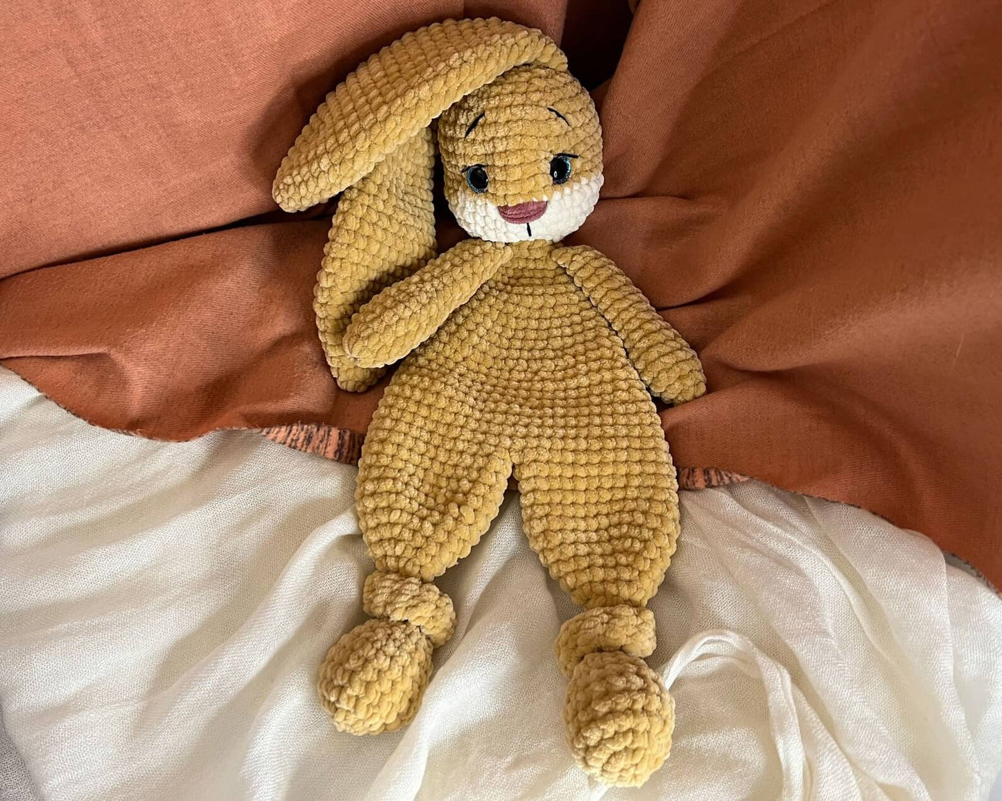 Easy Bunny Lovey Comforter Crochet Pattern