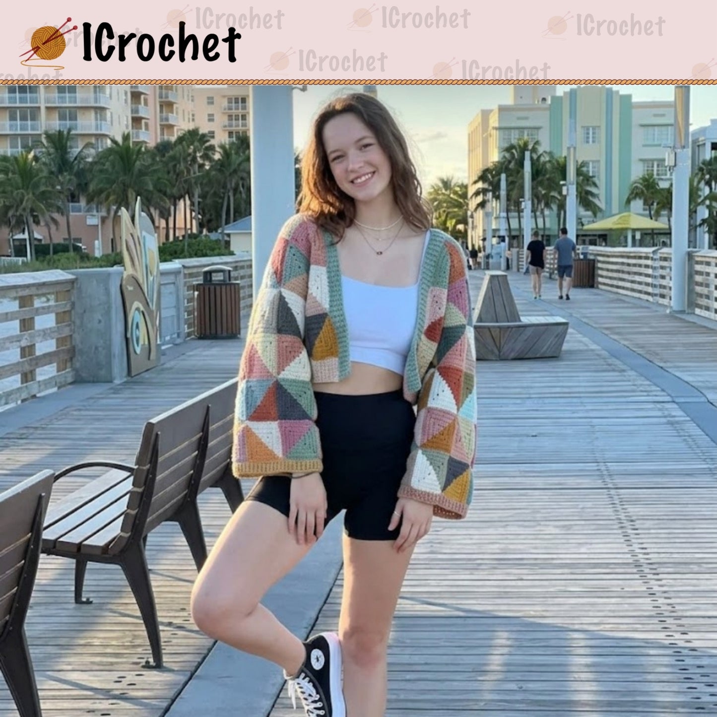 Bold Structured Motif Pullover Crochet Pattern