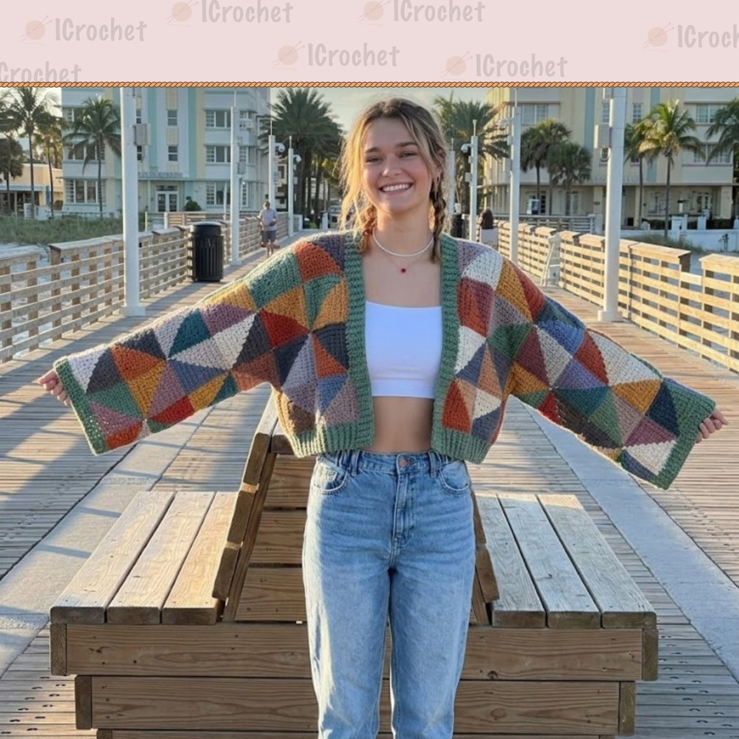 Bold Structured Motif Pullover Crochet Pattern