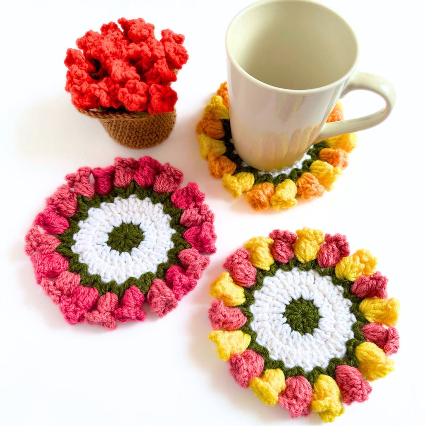 Decorative Flower Coster Crochet Pattern