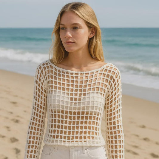 Trendy Peak-a-boo Beach Cover-up Crochet Pattern
