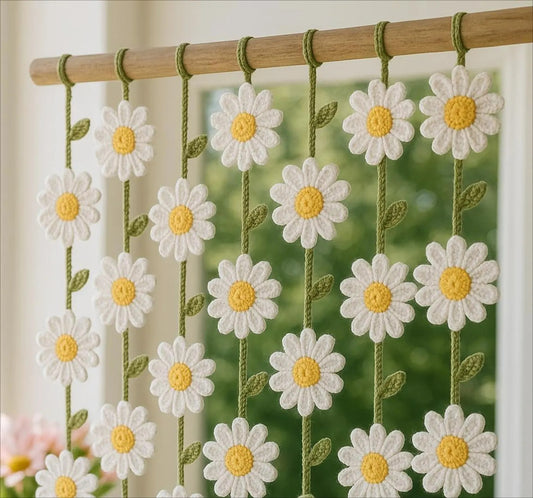 Daisy Aesthetic Curtain Garland Crochet Pattern