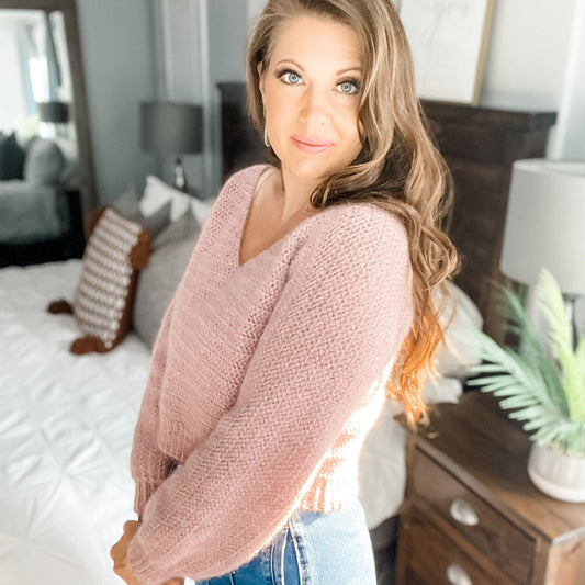 Cropped Vneck Sweater Crochet Pattern