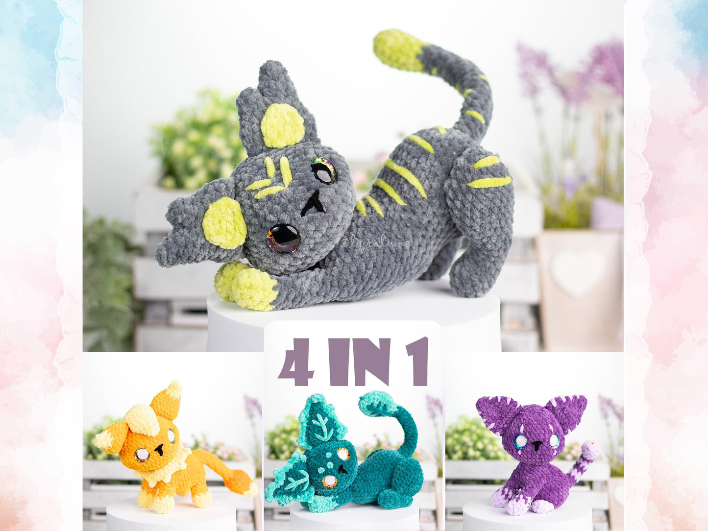 4in1 Power Cats Crochet Pattern