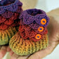 Colorful Little Dragon Booties Crochet Pattern