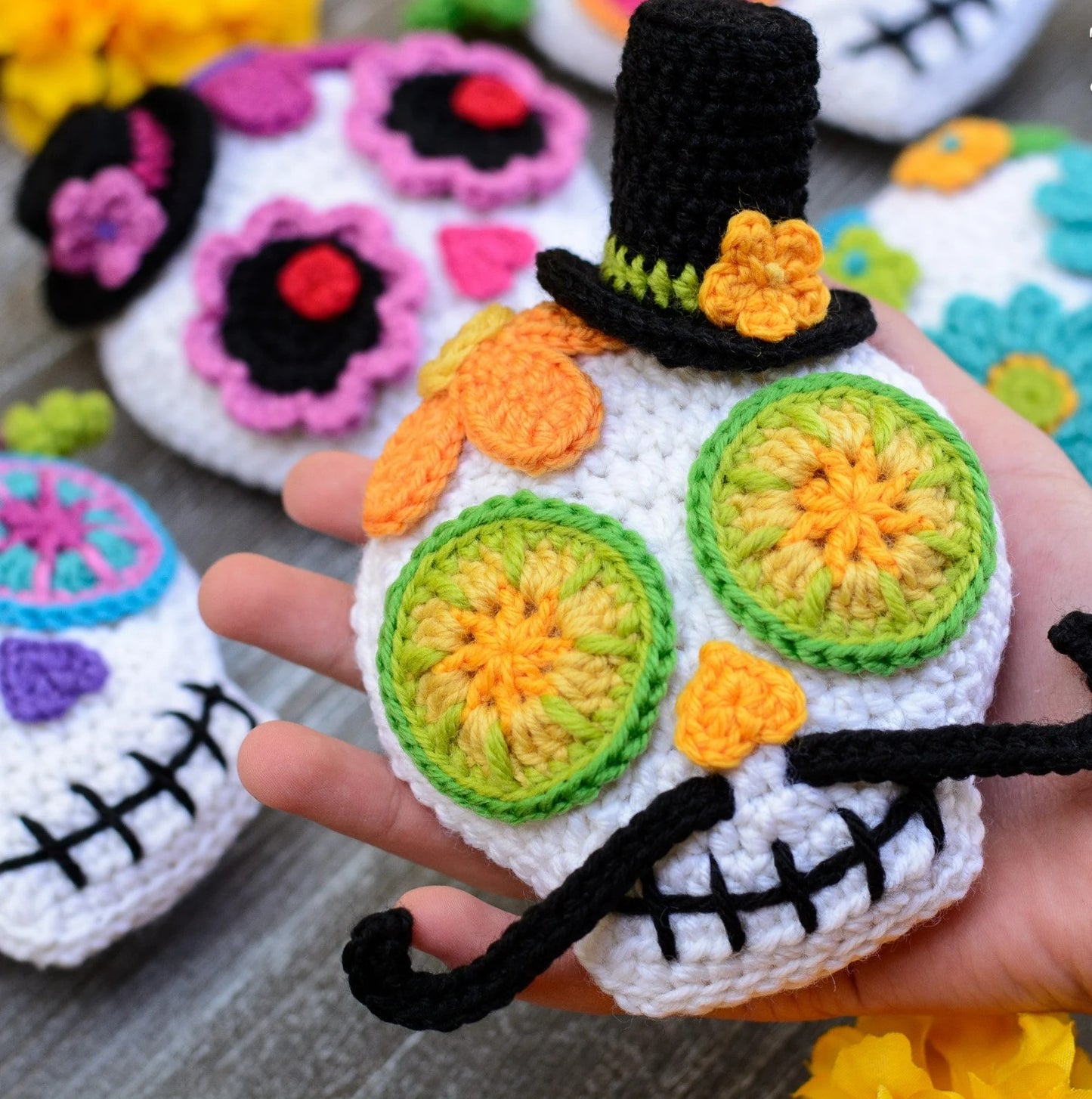 Day of the Dead Skull Ornament Crochet Pattern