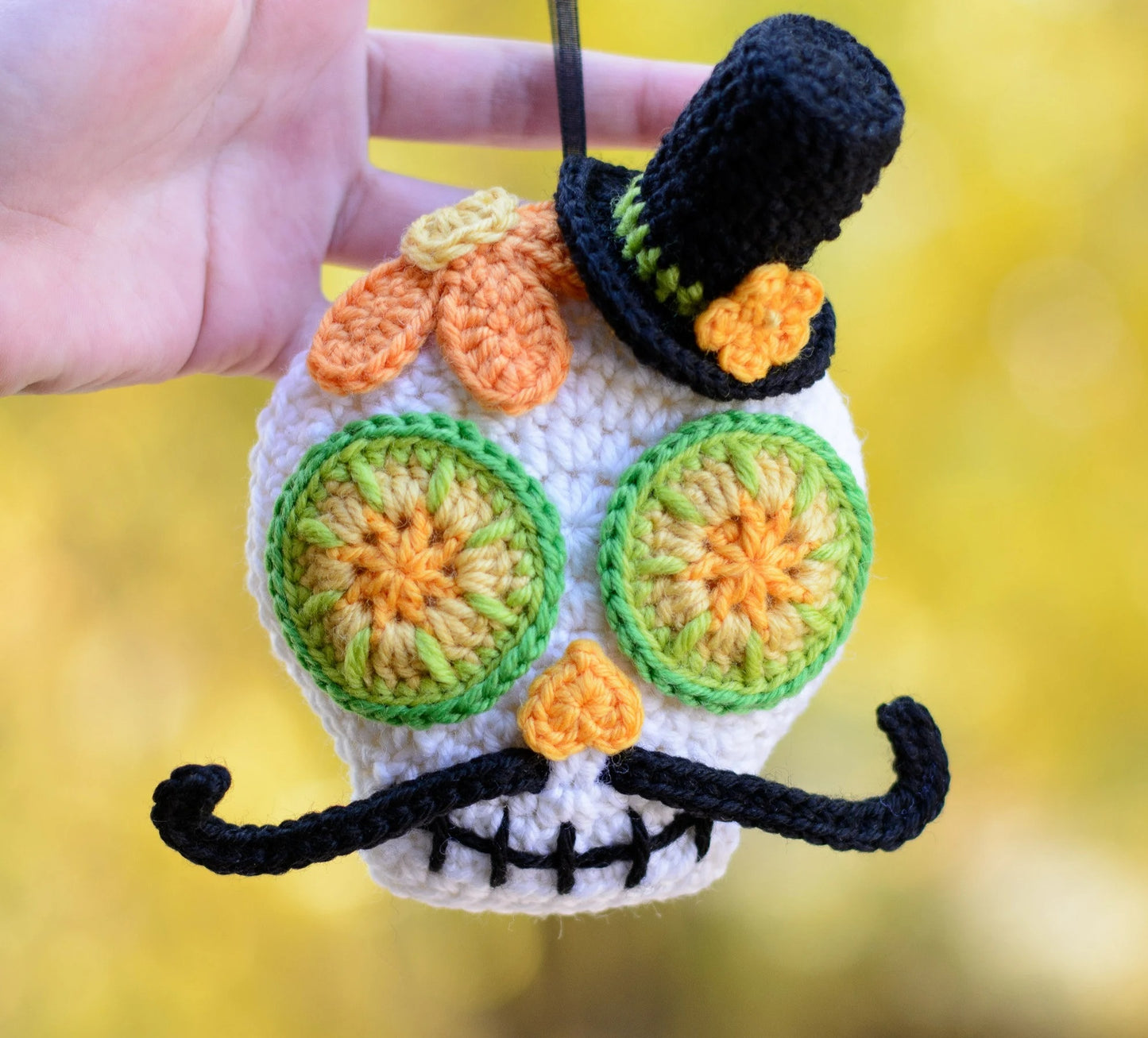 Day of the Dead Skull Ornament Crochet Pattern