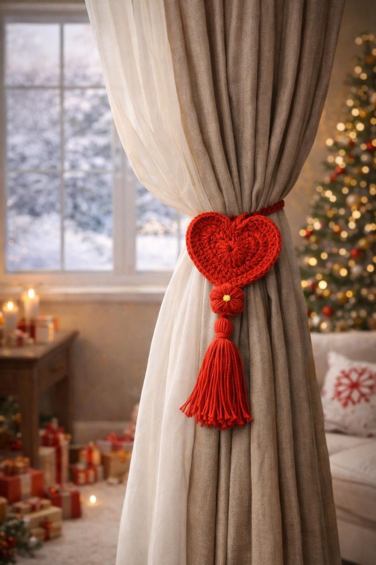 Matchy Heart Tassle Crochet Pattern