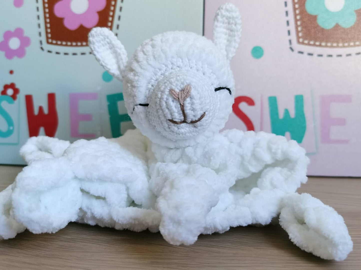 Baby llama Lovey Security Blanket Crochet Pattern