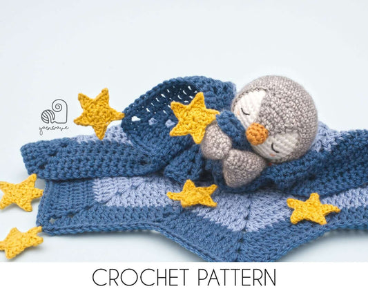 Cute Penguin Lovey Security Blanket Crochet Pattern