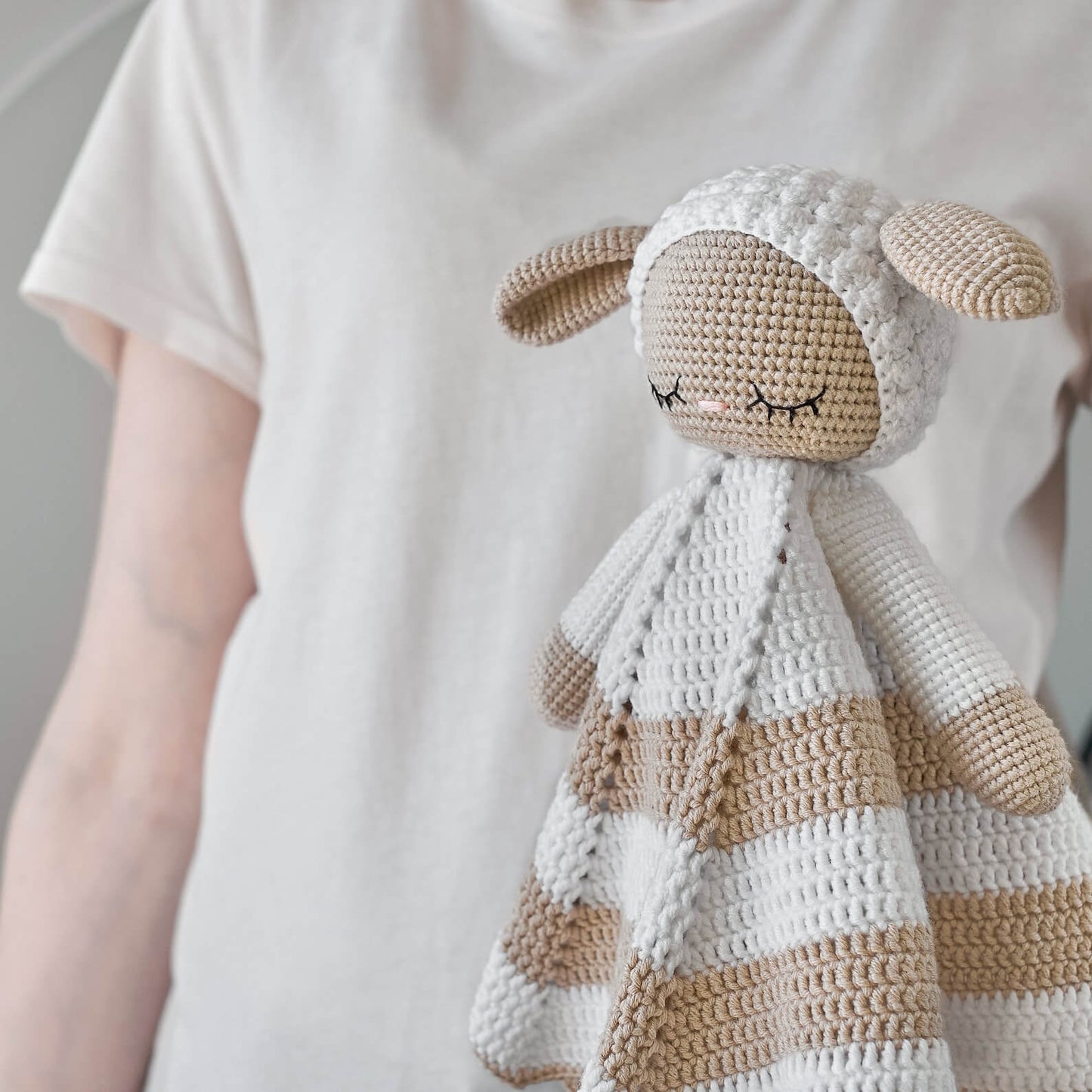 Cute Sheep Lovey Security Blanket Crochet Pattern