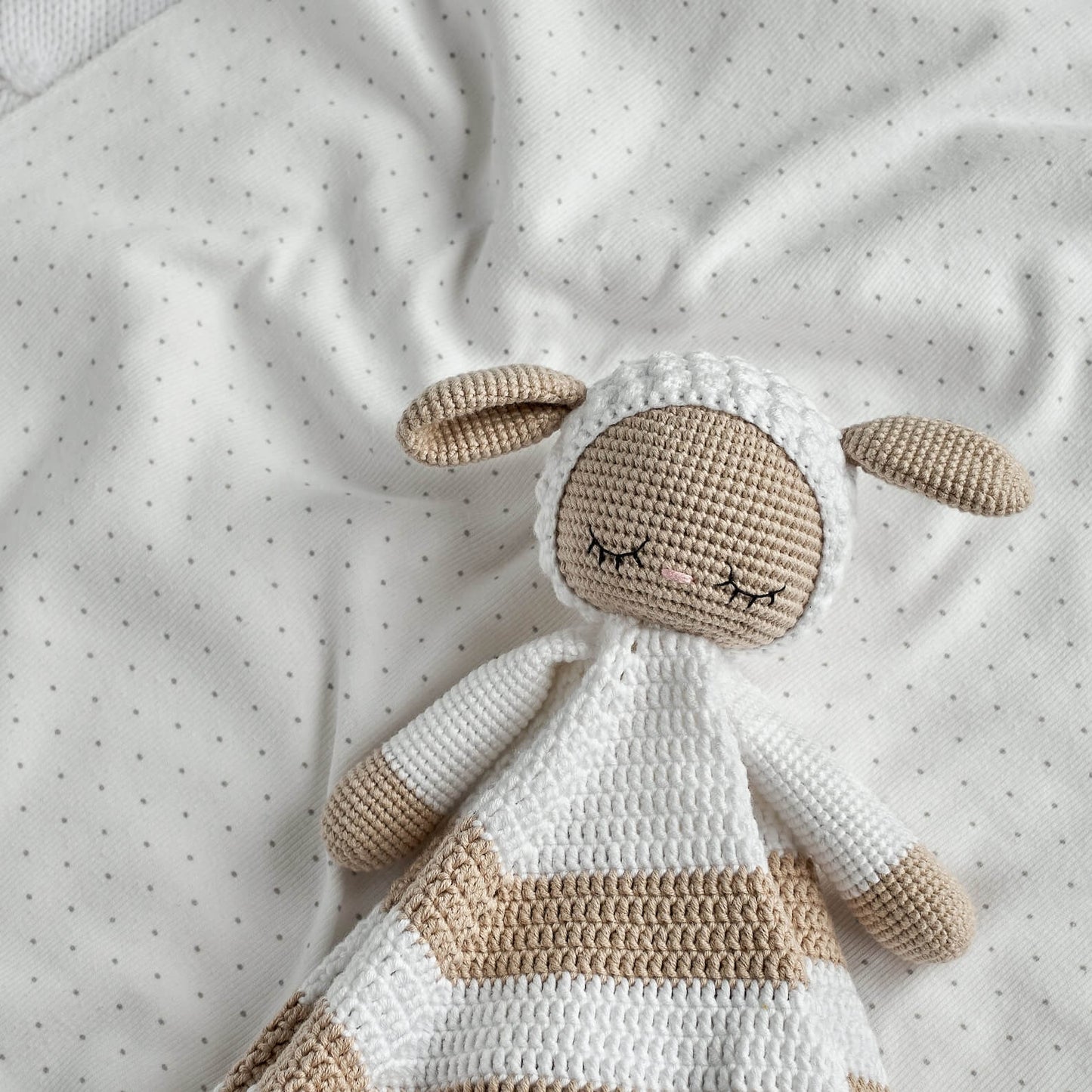 Cute Sheep Lovey Security Blanket Crochet Pattern
